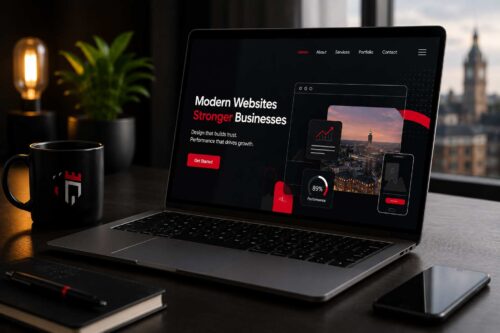 Modern website design workspace for Stoke-on-Trent businesses