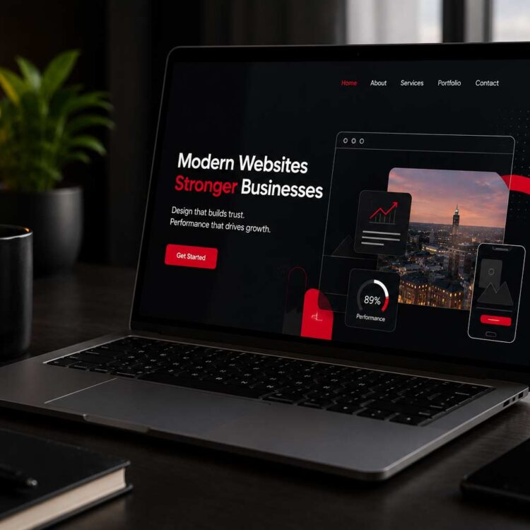 Modern website design workspace for Stoke-on-Trent businesses