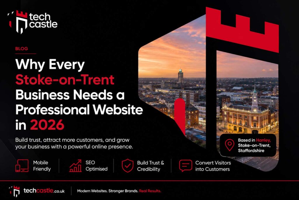 Professional website development for Stoke-on-Trent businesses by TechCastle